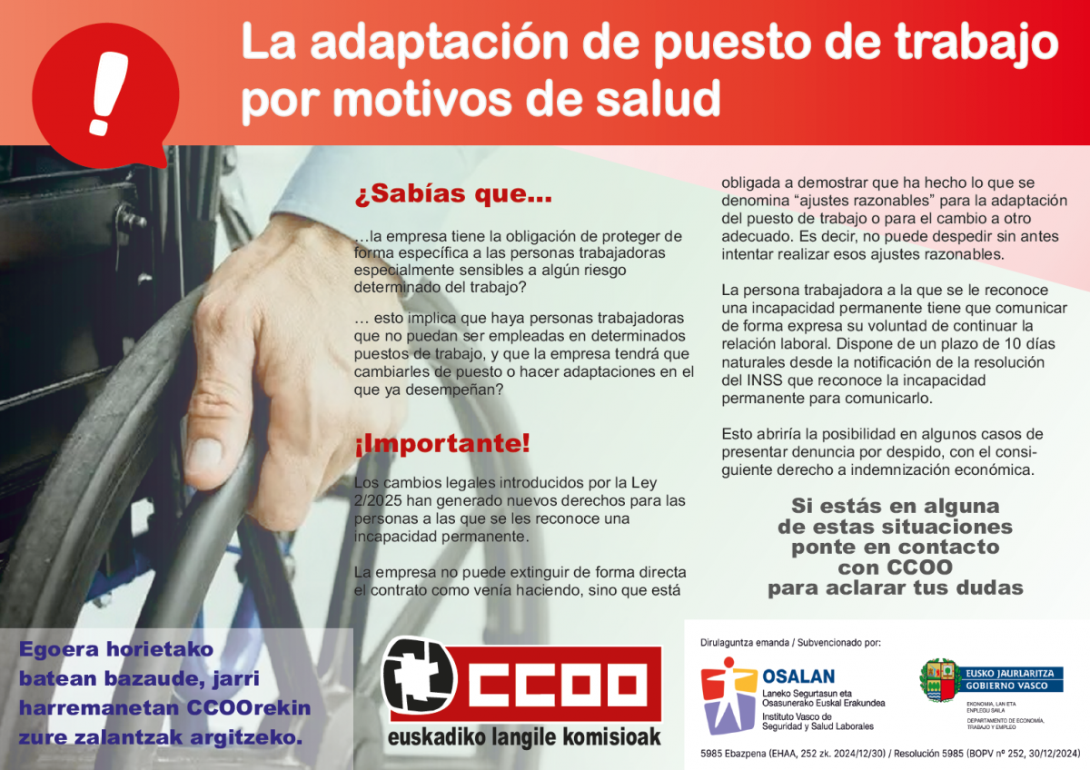 Adaptacin de puesto por motivos de salud