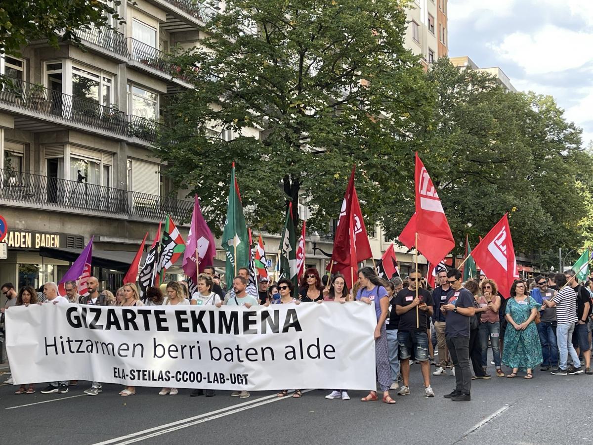 Manifestación de este martes por Bilbao