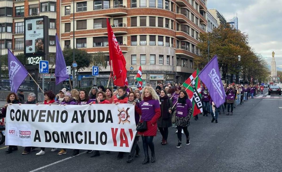 Manifestación este miércoles por las calles de Bilbao.