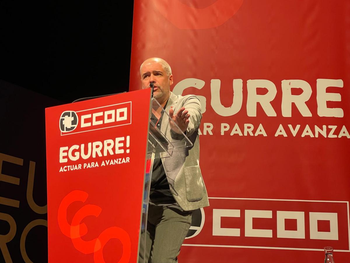 Unai Sordo interviene en el Congreso de CCOO de Euskadi