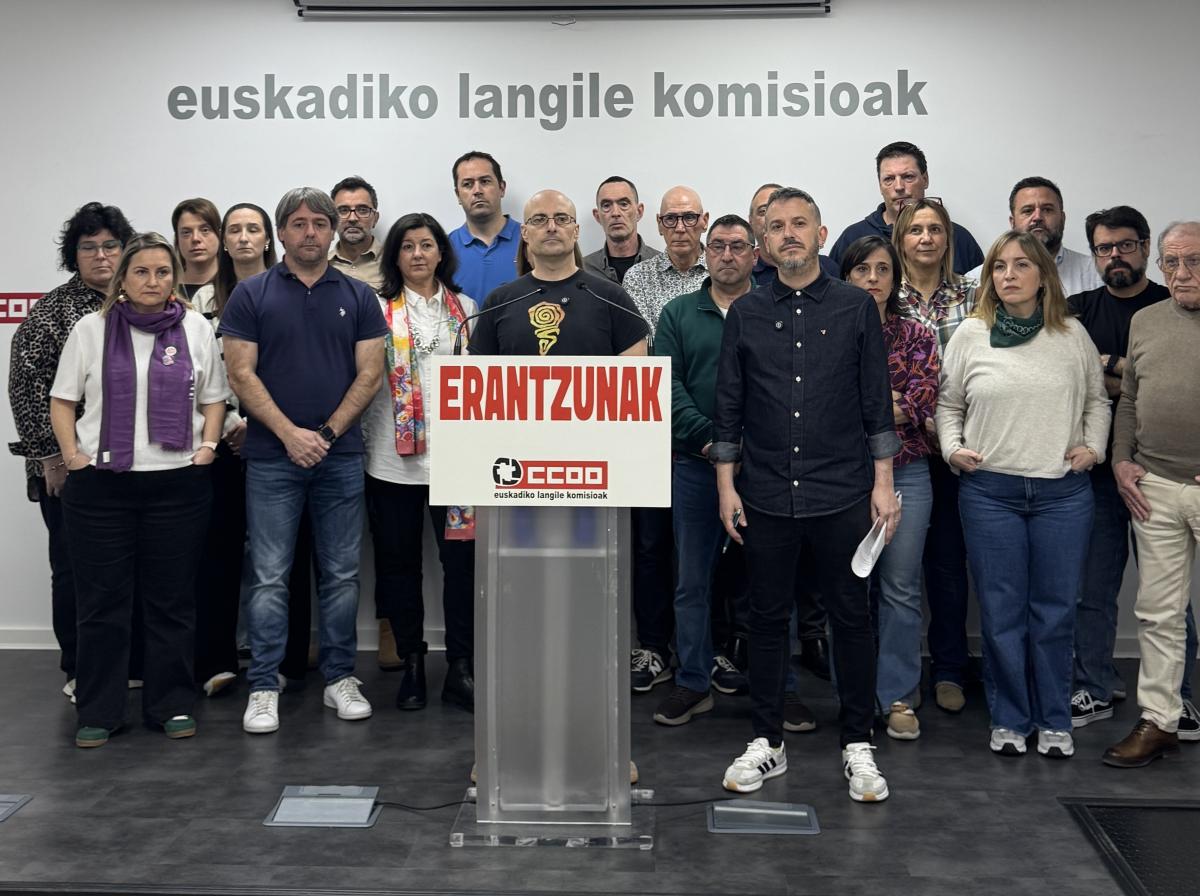 Foto de la dirección de CCOO de Euskadi