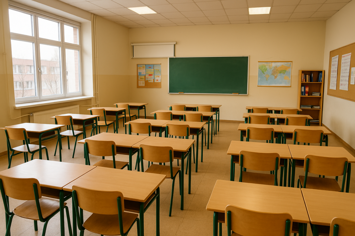 Foto de aula vacía